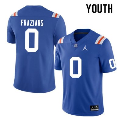 Youth Florida Gators #0 Ja'Quavion Fraziars NCAA Nike Blue Throwback Authentic Stitched College Football Jersey XOO4062LZ